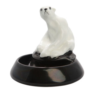 Polar Bear on Dish - Royal Doulton Animal