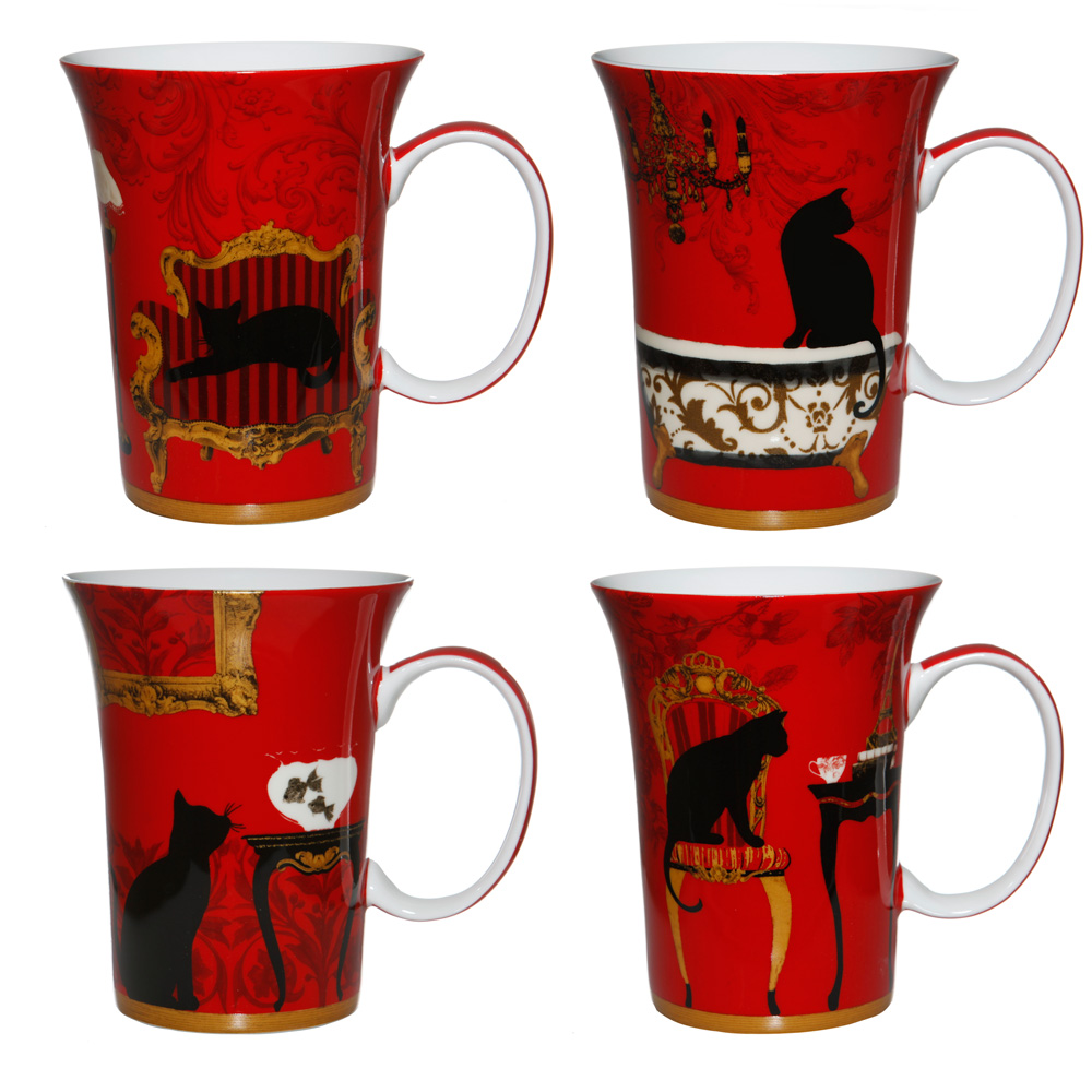 Mystical & Curious Cats - Set of 4 Mugs - Boxed Mug Sets