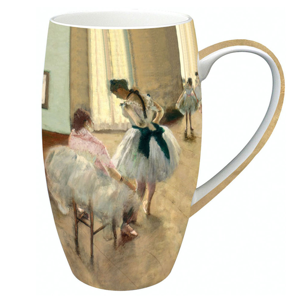 Degas the Dance Lesson Tea Mug Infuser and Lid in Matching Gift Box Bundle with 1 Gift Package of 6 Tea Bags 