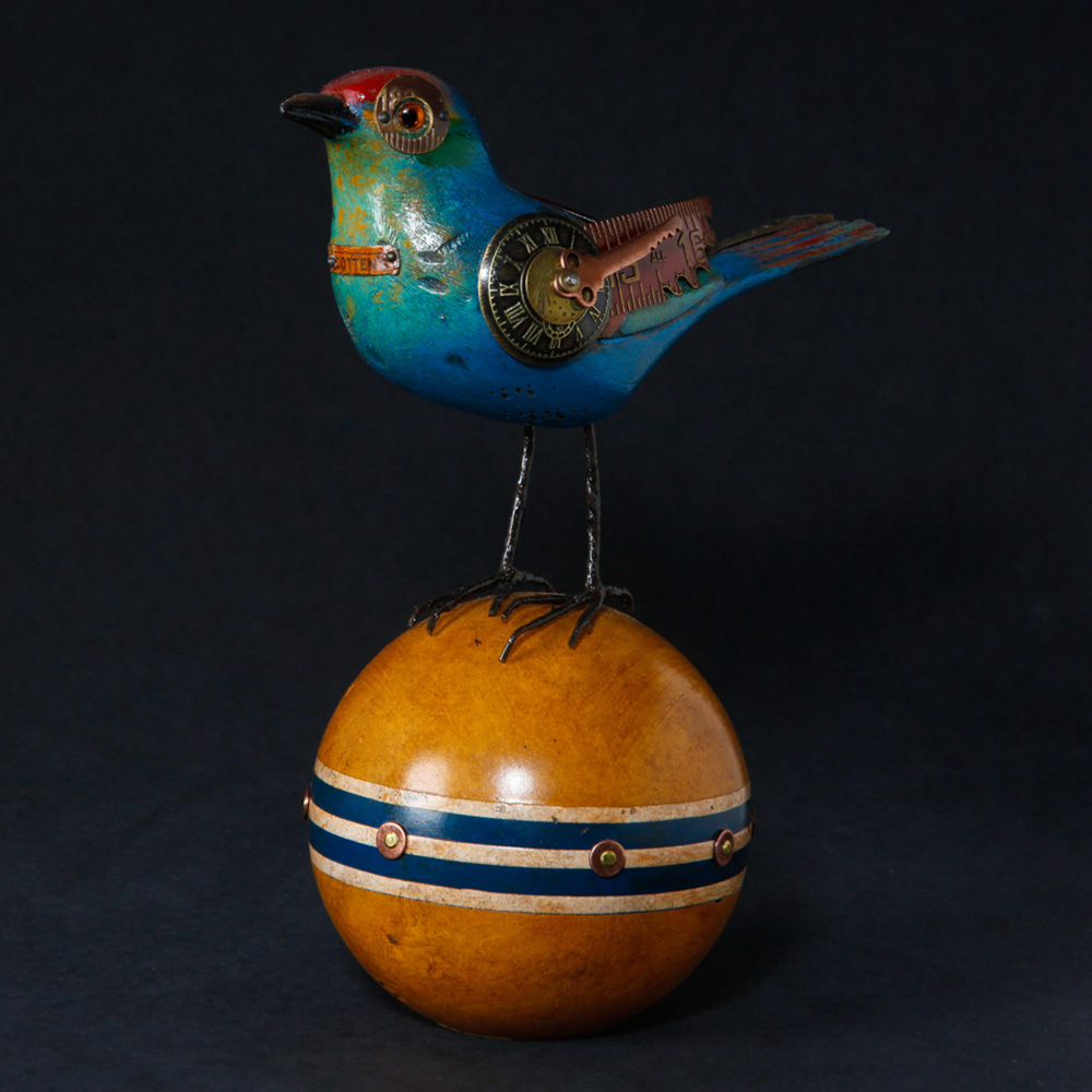 Blue Red Bird Croquet Ball