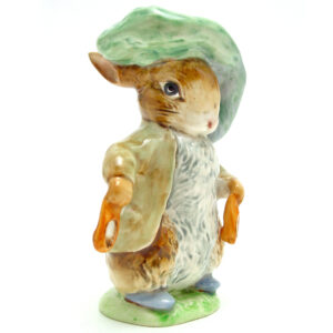 Benjamin Bunny (Ears Out/Shoes Out) - Gold Oval - Beatrix Potter Figurine