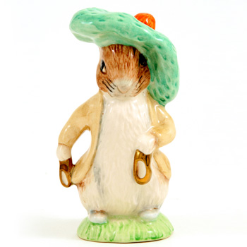 Benjamin Bunny (Ears In/Shoes In) - Beswick Gold Script - Beatrix Potter Figurine