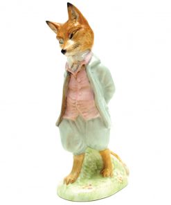Foxy Whiskered Gentleman - Gold Oval - Beatrix Potter Figurine