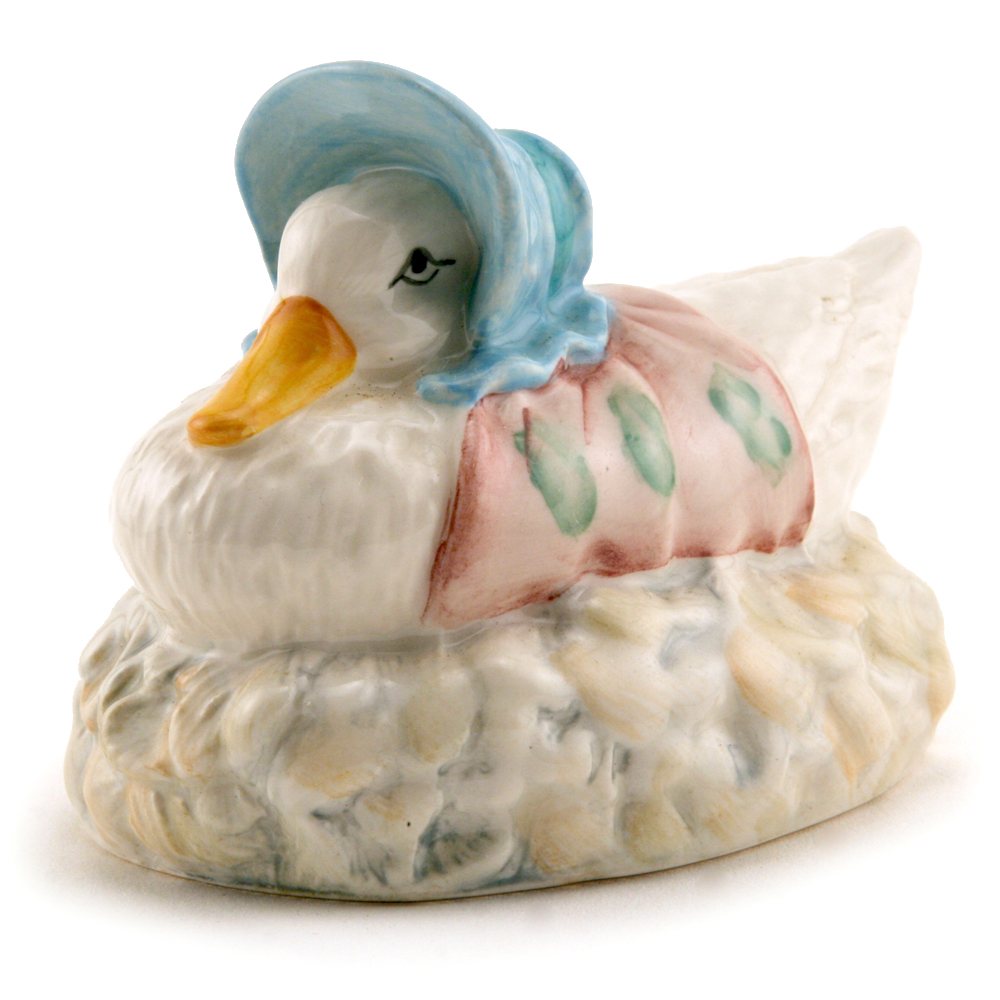 Jemima Puddle-Duck Made Feather Nest - Royal Albert - Beatrix Potter Figurine