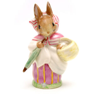 Mrs. Rabbit (Umbrella Out) - Gold Oval - Beatrix Potter Figurine