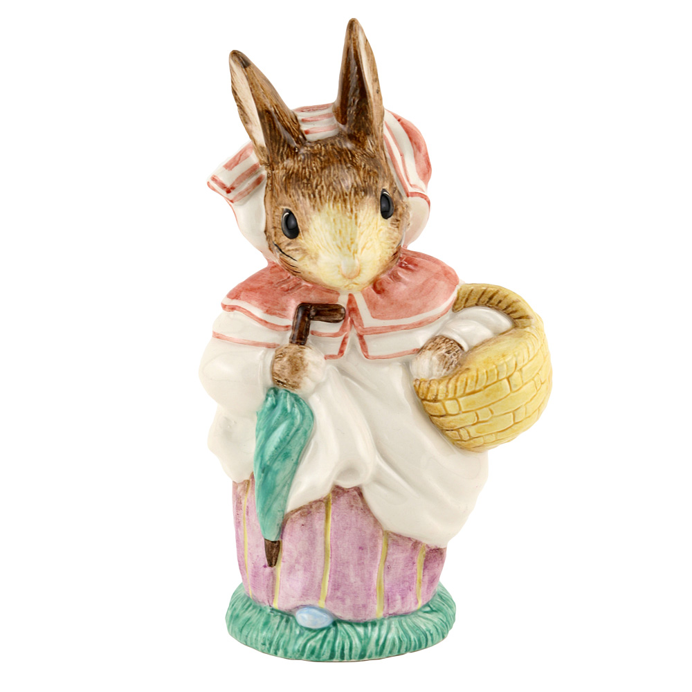 Mrs. Rabbit with gold tipped umbrella - Large Size - Beatrix Potter Figurine