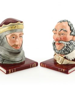 Falstaff D7089 and Henry V Pair D7088 - Bookends - Royal Doulton