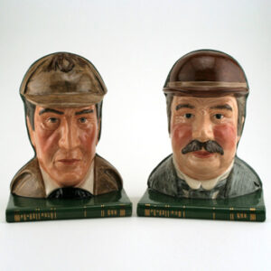 Sherlock Holmes D7038 and Dr. Watson D7039 - Bookends - Royal Doulton