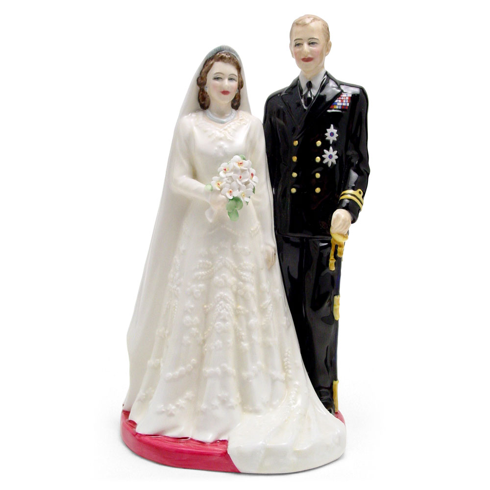 Queen Elizabeth II and Duke of Edinburgh HN3836 - Royal Doulton Figurine