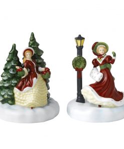 Christmas Night and Winters - 2pc Miniature Christmas Figure Set - Royal Doulton Figurine