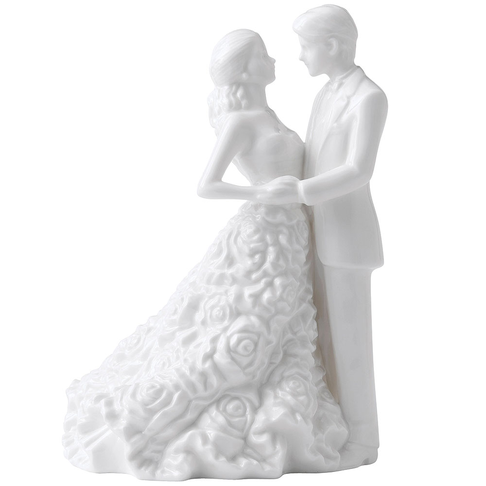 ROYAL DOULTON IMAGES BRIDE AND GROOM WHITE BONE CHINA WEDDING FIGURE CAKE TOPPER 