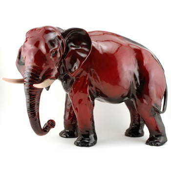Elephant with Trunk Down HN1121 (Large) - Royal Doulton Flambe