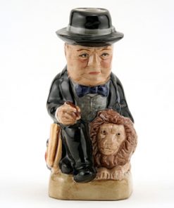 Churchill with Lion (Mini Black) - Kevin Francis Toby Jug