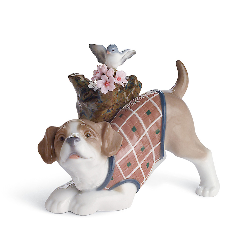 Blossoms for the Puppy - 01008381 - Lladro Figurine