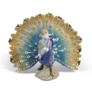 Cherub on a Peacock 01001961 - Lladro Figurine