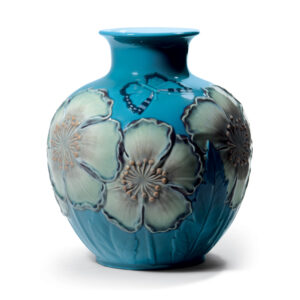 Poppy Flowers Vase Blue 01008620 - Lladro Figurine