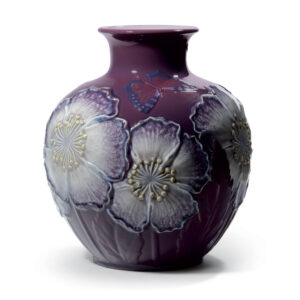 Poppy Flowers Vase Purple 01008621 - Lladro Vase