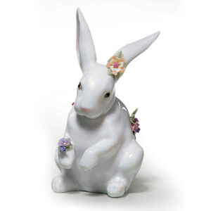 Sitting Bunny With Flowers 01006100 - Lladro Figurine