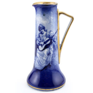 Blue Children Pitcher, Woman with Guitar - Royal Doulton Seriesware