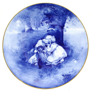 Blue Children Plate, Girls Whispering - Royal Doulton Seriesware