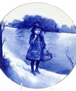 Blue Children Plate, Girl with Basket - Royal Doulton Seriesware