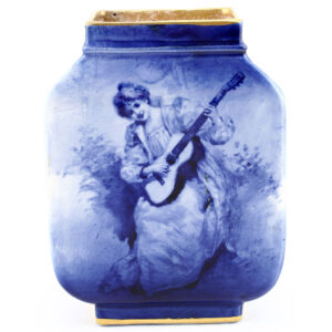 Blue Children Square Vase, Woman with Guitar - Royal Doulton Seriesware