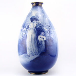 Blue Children Vase Child Trailing - Royal Doulton Seriesware
