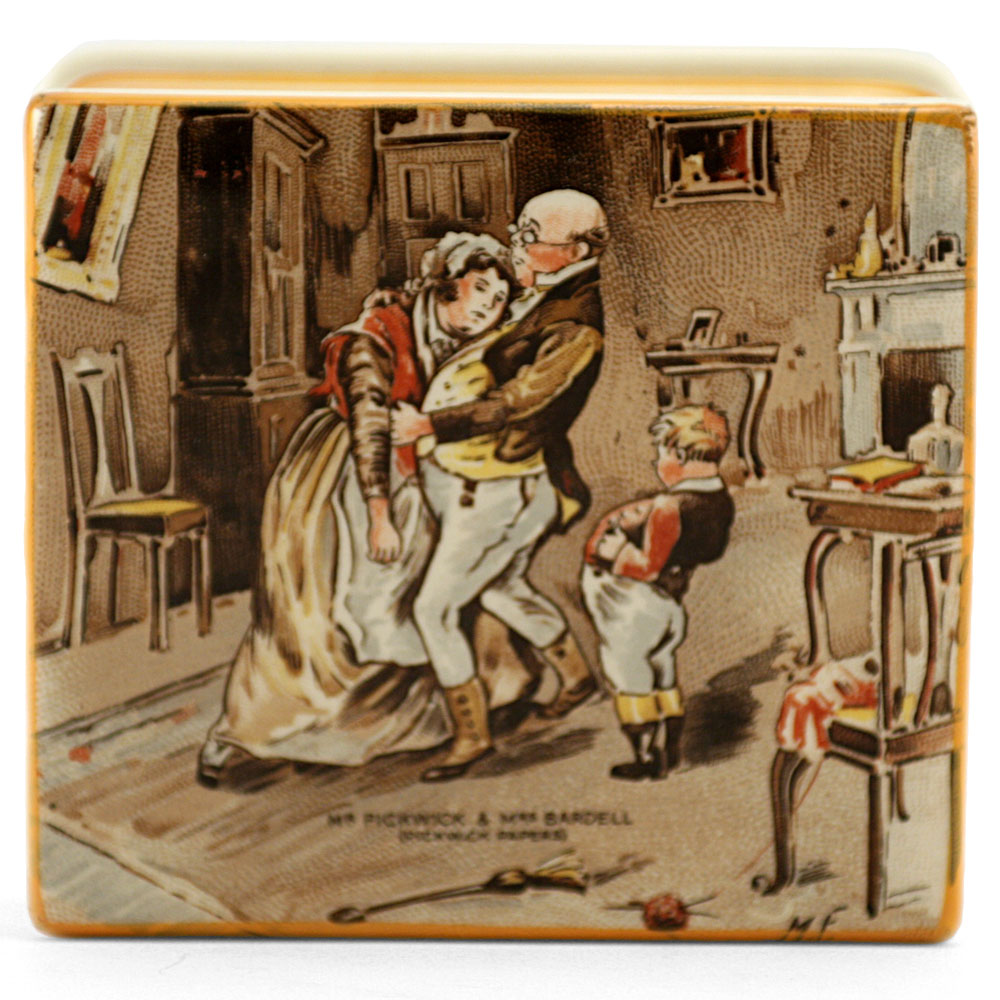 Dickens Covered Box, Mr Pickwick Mrs Bardell - Royal Doulton Seriesware