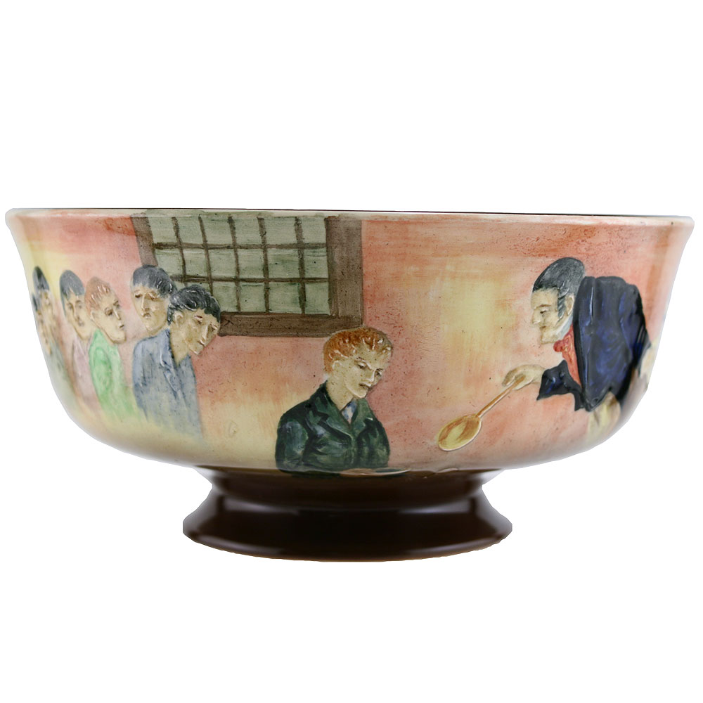 Dickens Oliver Relief Pedestal Bowl - Royal Doulton Seriesware