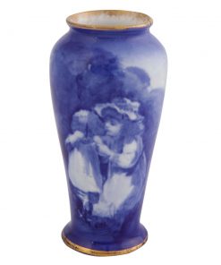 Blue Children Small Vase - Girl Comforting Crying Child - Royal Doulton Seriesware