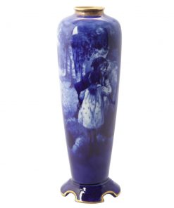 Blue Children Large Vase - Children Peeping into Tree Hole - Royal Doulton Seriesware