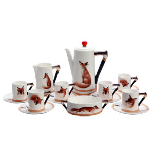 Reynard the Fox set - Coffee, Creamer, Sugar with 6 cups and saucers - Royal Doulton Seriesware
