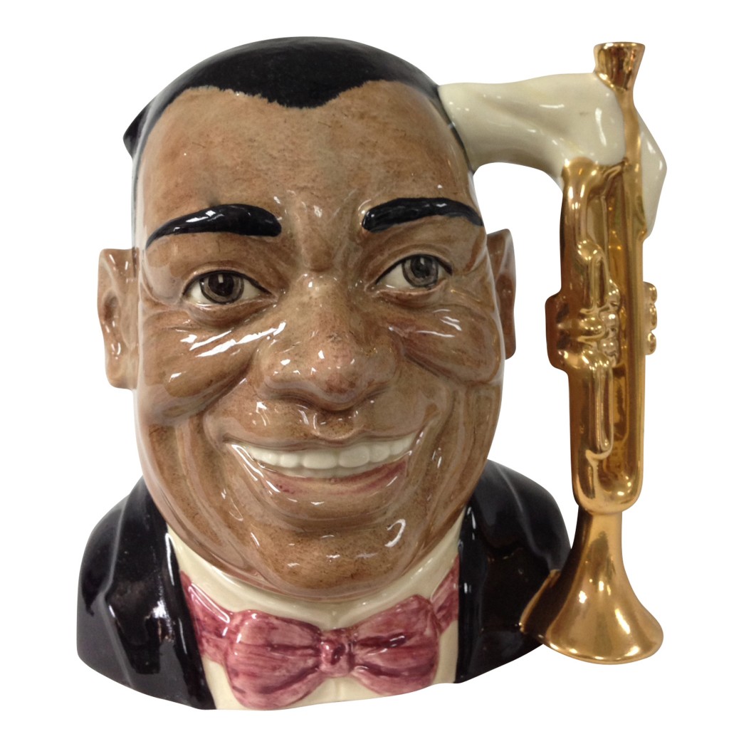 Louis Armstrong Prototype Variation - Gold Trumpet D6707 - Large - Royal Doulton Character Jug