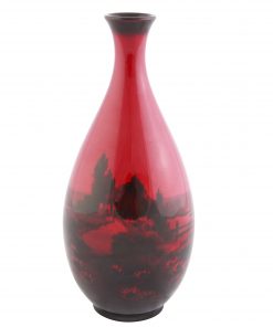Flambé Vase with Country Scene - Royal Doulton Flambe