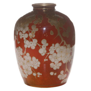 Flambé Vase with Dogwood Flowers - Royal Doulton Flambe