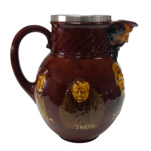 Kingsware Dickens Pitcher with Silver Rim - Royal Doulton Kingsware