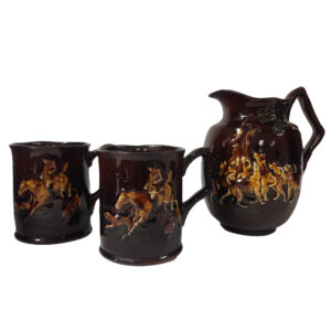 Kingsware Hunting 3 pc. Set Pitcher with tankards - Royal Doulton Kingsware