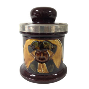 Kingsware Parson Brown Tobacco Jar with Silver Rim - Royal Doulton Kingsware