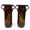 Kingsware Pied Piper Double Handle Vase Pair - Royal Doulton Kingsware
