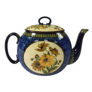 Doulton Lambeth Faience Teapot with Yellow Daisies