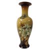 Doulton Lambeth Faience Vase with White and Blue Flowers