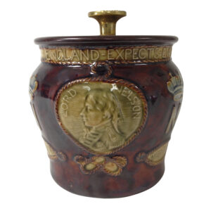 Royal Doulton Stoneware Lord Nelson Tobacco Jar with Brass Lid