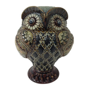 Doulton Lambeth Stoneware Lidded Owl Jar