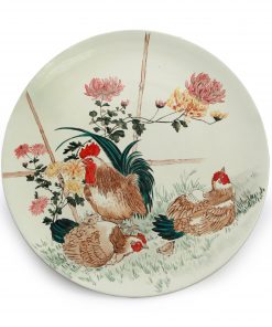 Doulton Burslem Hand Painted Plaque of Rooster and Chickens - Royal Doulton