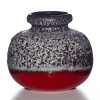 Lava Vase Red White 005