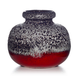 Lava Vase Red White 005