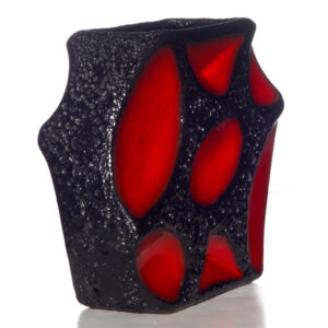 Lava Vase Red Black 006