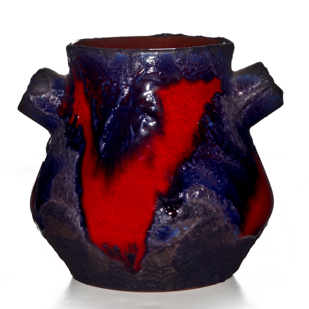 Lava Vase Red Blue 012