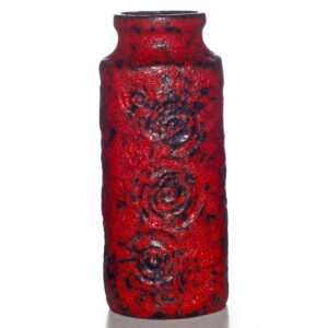 Lava Vase Red Black 015