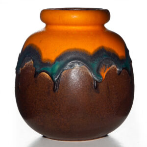 Lava Vase Orange Brown 020